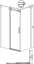 Grossman Боковая стенка Classic 70x195 профиль черный матовый стекло тонированное – фотография-11